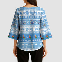 FSM Christmas Kimono Sleeve Blouse Merry Xmas Federated States of Micronesia LT14 - Polynesian Pride