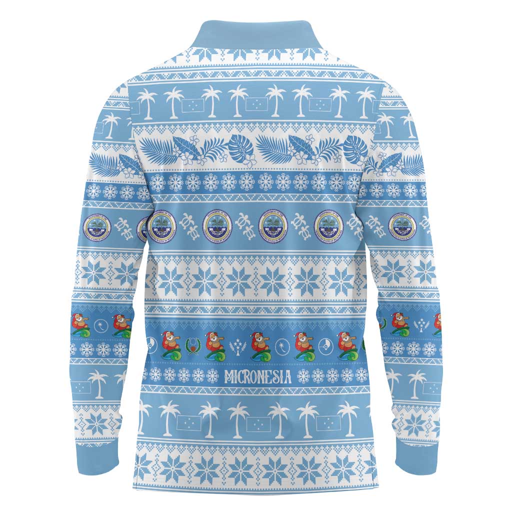 FSM Christmas Long Sleeve Polo Shirt Merry Xmas Federated States of Micronesia LT14 - Polynesian Pride
