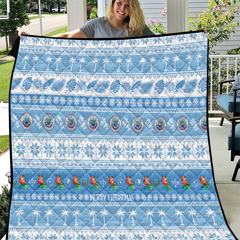 FSM Christmas Quilt Merry Xmas Federated States of Micronesia LT14 Blue - Polynesian Pride