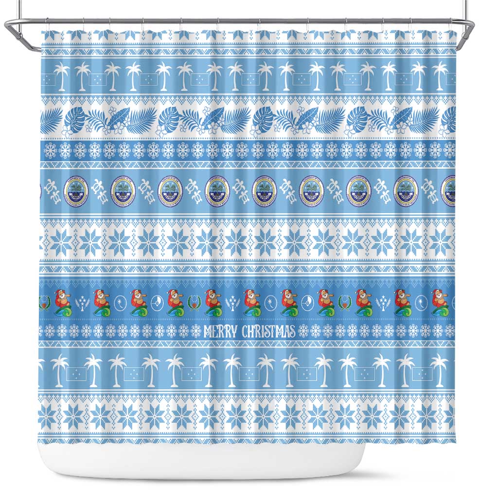 FSM Christmas Shower Curtain Merry Xmas Federated States of Micronesia - Polynesian Pride