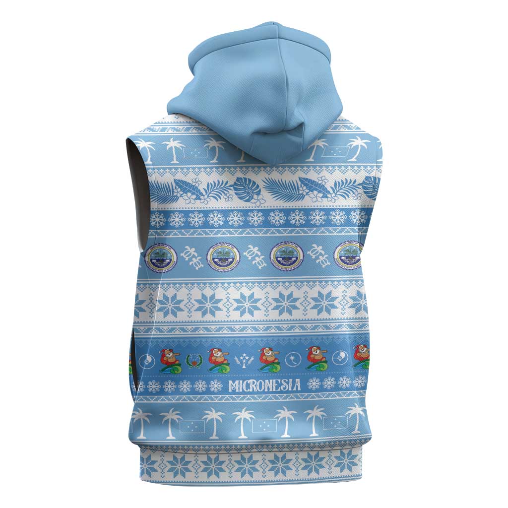 FSM Christmas Sleeveless Hoodie Merry Xmas Federated States of Micronesia LT14 - Polynesian Pride