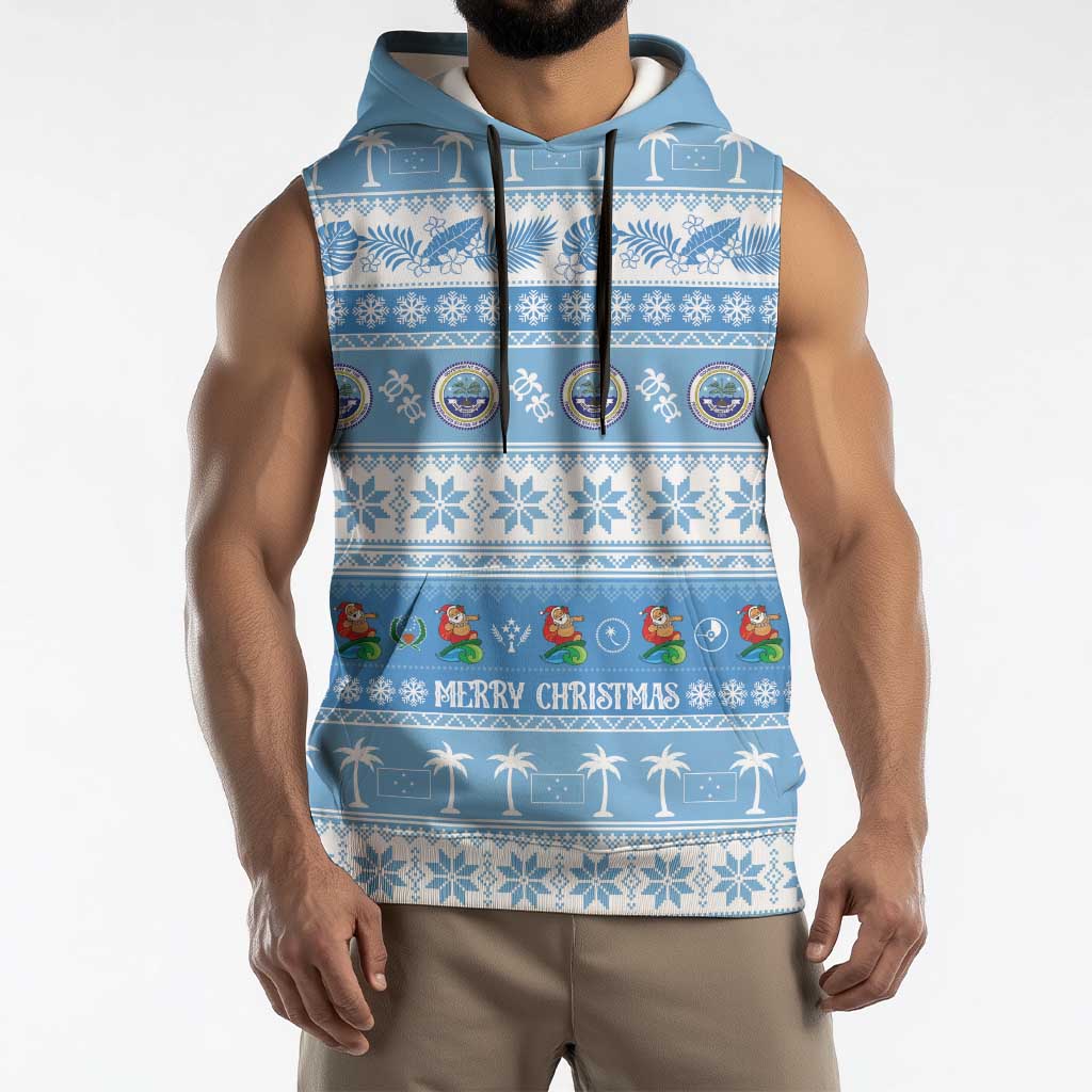 FSM Christmas Sleeveless Hoodie Merry Xmas Federated States of Micronesia LT14 - Polynesian Pride