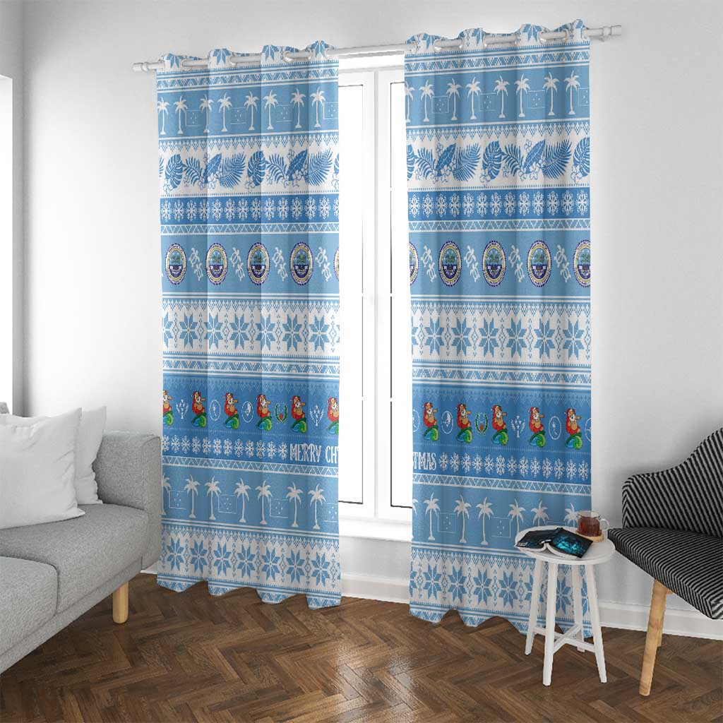 FSM Christmas Window Curtain Merry Xmas Federated States of Micronesia - Polynesian Pride