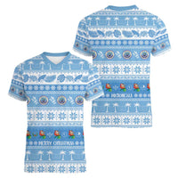 FSM Christmas Women V-Neck T-Shirt Merry Xmas Federated States of Micronesia - Polynesian Pride