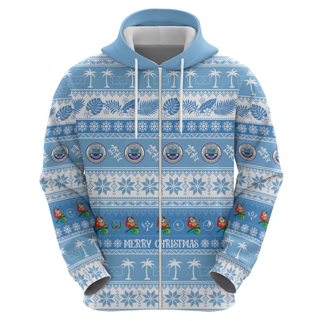 FSM Christmas Zip Hoodie Merry Xmas Federated States of Micronesia LT14 - Polynesian Pride