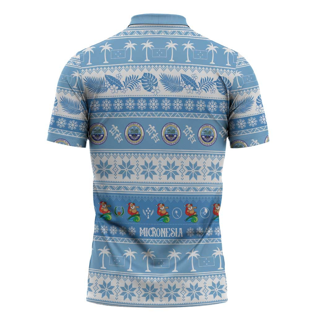 FSM Christmas Zipper Polo Shirt Merry Xmas Federated States of Micronesia LT14 - Polynesian Pride