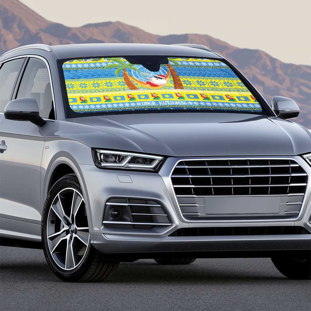 Palau Christmas Auto Sun Shade Chilling Santa Ungil Kurismas - Polynesian Pride