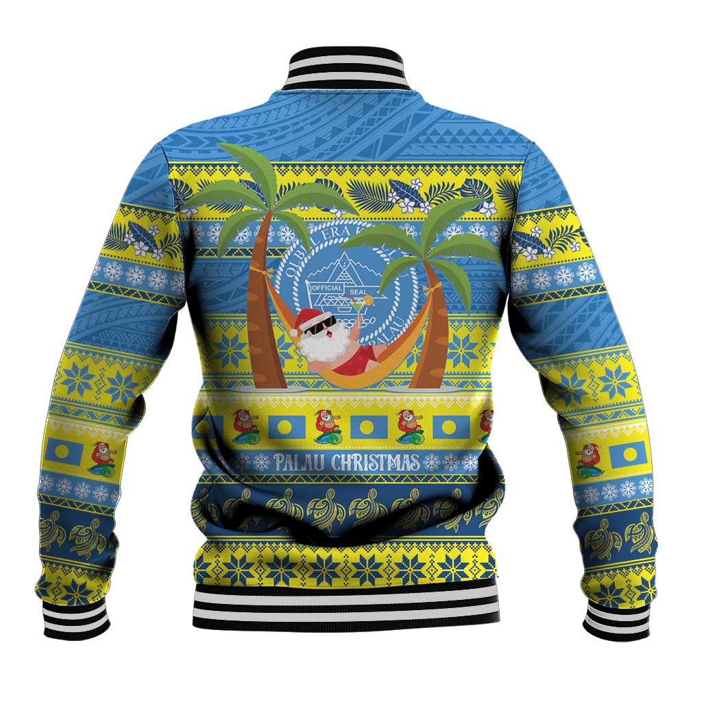Palau Christmas Baseball Jacket Chilling Santa Ungil Kurismas LT14 - Polynesian Pride