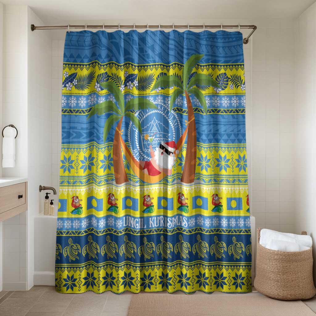 Palau Christmas Bathroom Set Chilling Santa Ungil Kurismas - Polynesian Pride