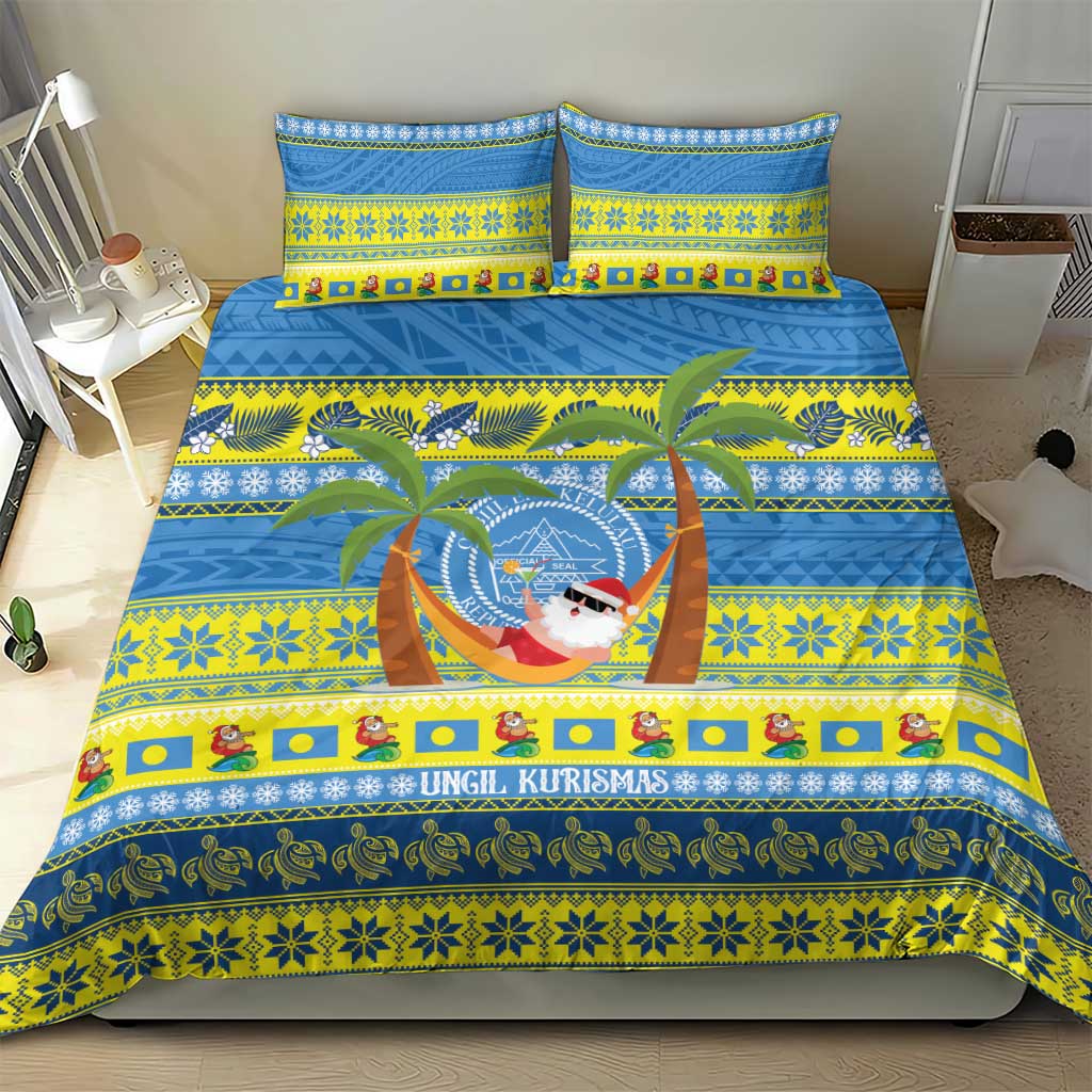 Palau Christmas Bedding Set Chilling Santa Ungil Kurismas LT14 - Polynesian Pride
