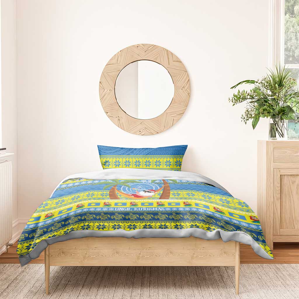 Palau Christmas Bedding Set Chilling Santa Ungil Kurismas LT14 - Polynesian Pride
