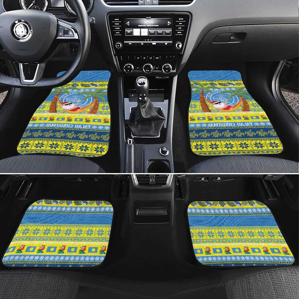 Palau Christmas Car Mats Chilling Santa Ungil Kurismas - Polynesian Pride