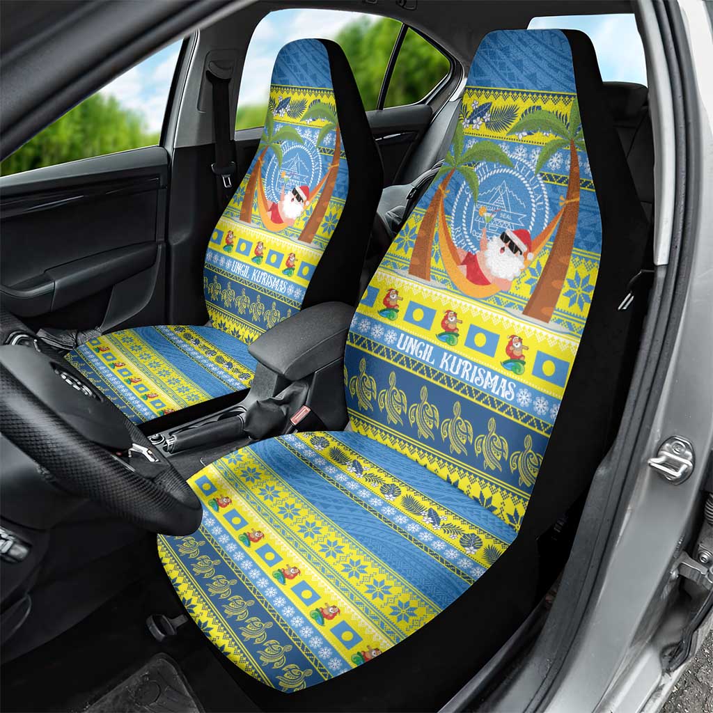 Palau Christmas Car Seat Cover Chilling Santa Ungil Kurismas - Polynesian Pride