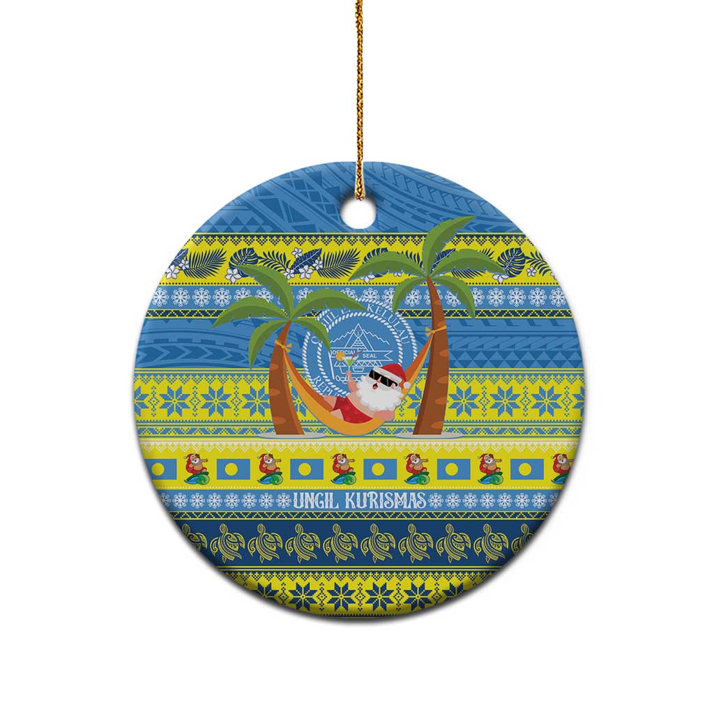 Palau Christmas Ceramic Ornament Chilling Santa Ungil Kurismas LT14 - Polynesian Pride
