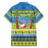 Palau Christmas Family Matching Off Shoulder Short Dress and Hawaiian Shirt Chilling Santa Ungil Kurismas - Polynesian Pride