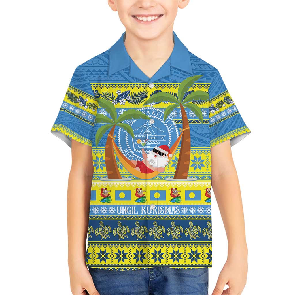 Palau Christmas Family Matching Puletasi and Hawaiian Shirt Chilling Santa Ungil Kurismas - Polynesian Pride