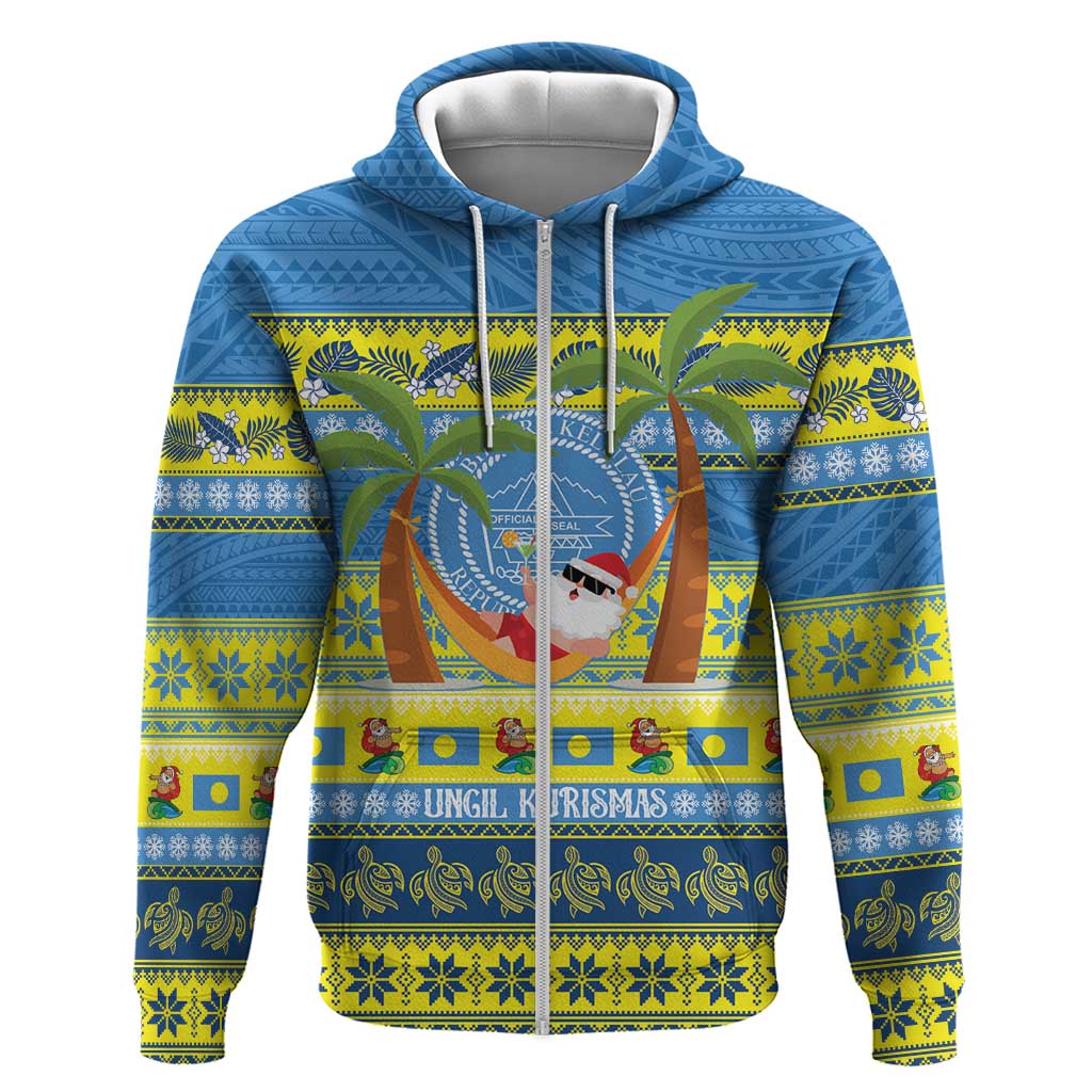 Palau Christmas Hoodie Chilling Santa Ungil Kurismas - Polynesian Pride