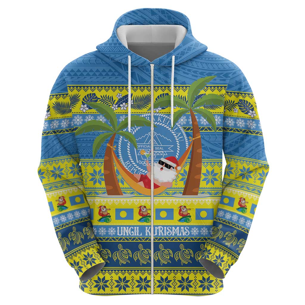 Palau Christmas Hoodie Chilling Santa Ungil Kurismas - Polynesian Pride