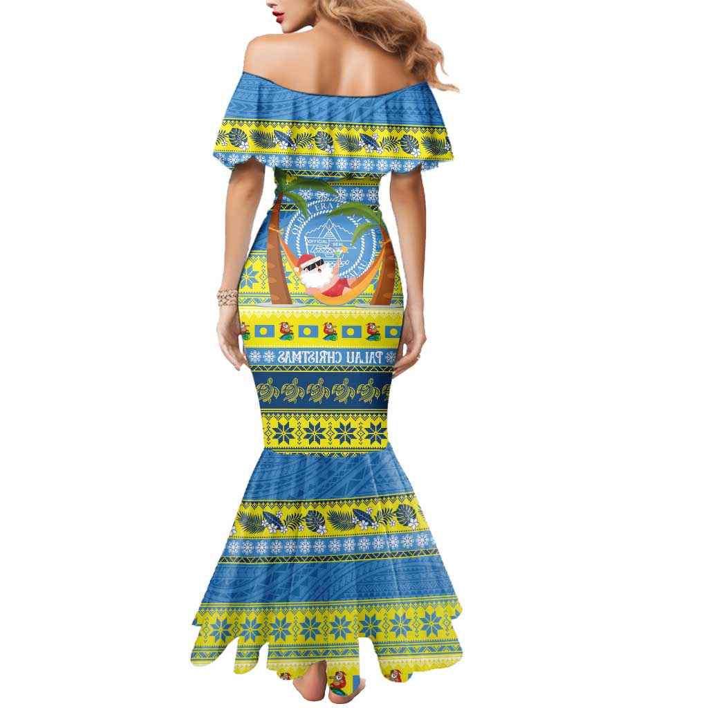 Palau Christmas Mermaid Dress Chilling Santa Ungil Kurismas - Polynesian Pride