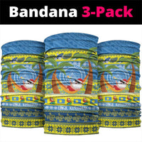 Palau Christmas Neck Gaiter Chilling Santa Ungil Kurismas LT14 package One Size: 25*50cm Yellow - Polynesian Pride