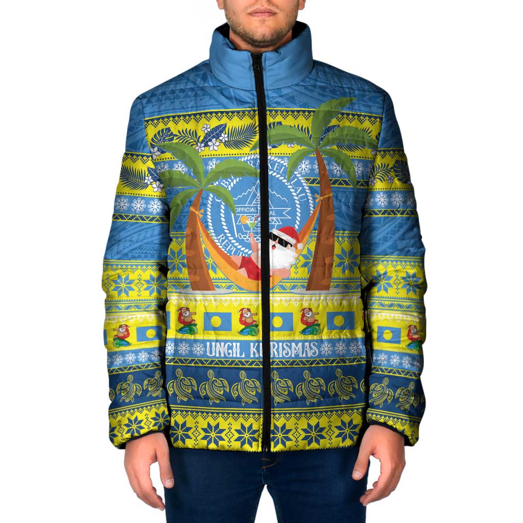 Palau Christmas Padded Jacket Chilling Santa Ungil Kurismas - Polynesian Pride