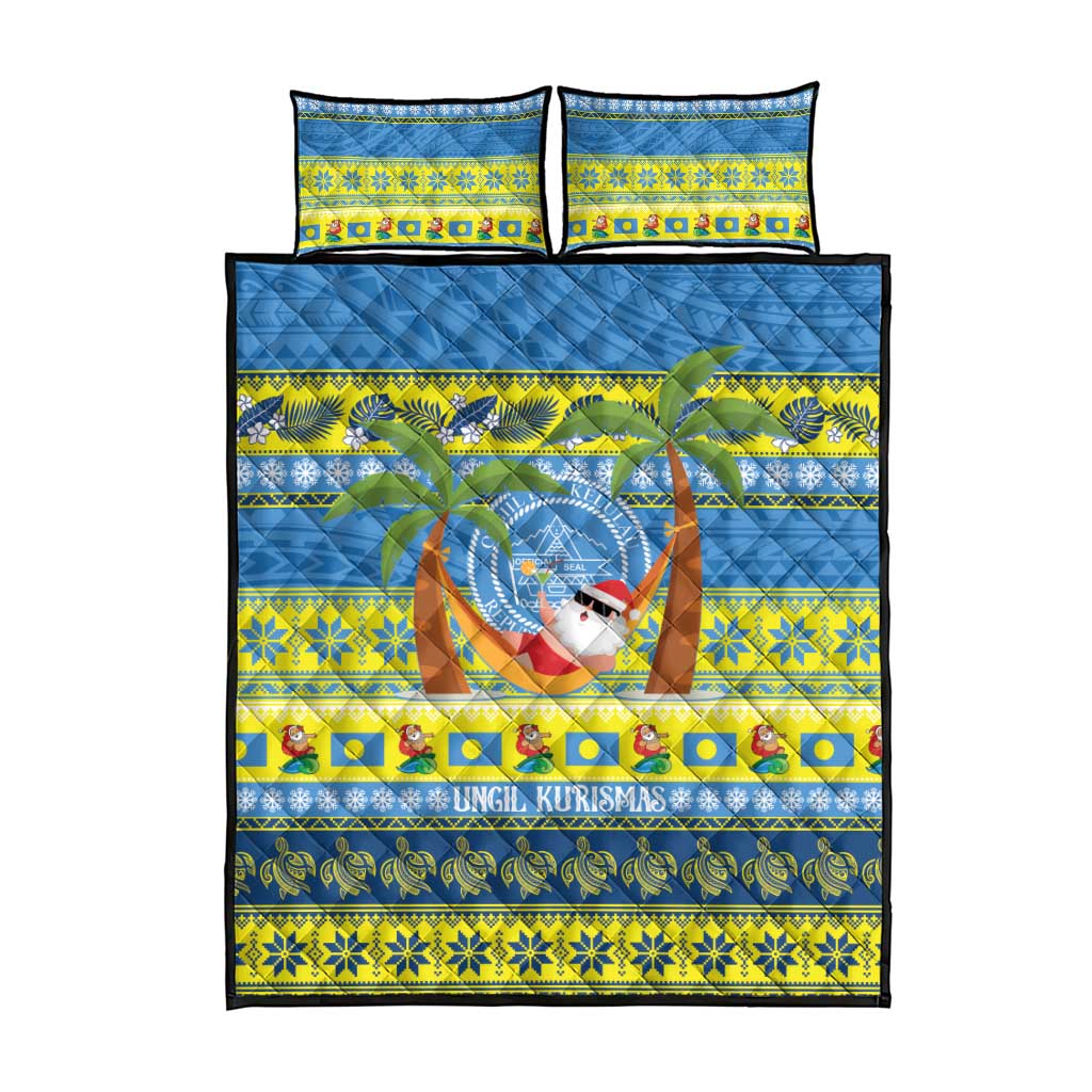 Palau Christmas Quilt Bed Set Chilling Santa Ungil Kurismas LT14 - Polynesian Pride