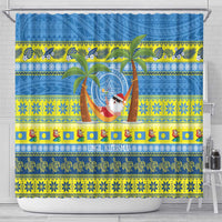 Palau Christmas Shower Curtain Chilling Santa Ungil Kurismas LT14 - Polynesian Pride