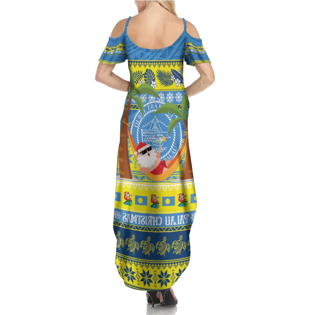 Palau Christmas Summer Maxi Dress Chilling Santa Ungil Kurismas LT14 - Polynesian Pride