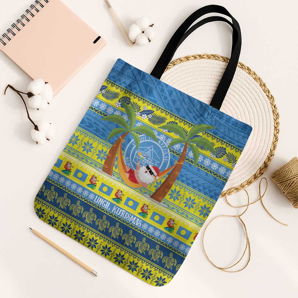 Palau Christmas Tote Bag Chilling Santa Ungil Kurismas - Polynesian Pride