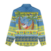 Palau Christmas Women Casual Shirt Chilling Santa Ungil Kurismas LT14 - Polynesian Pride