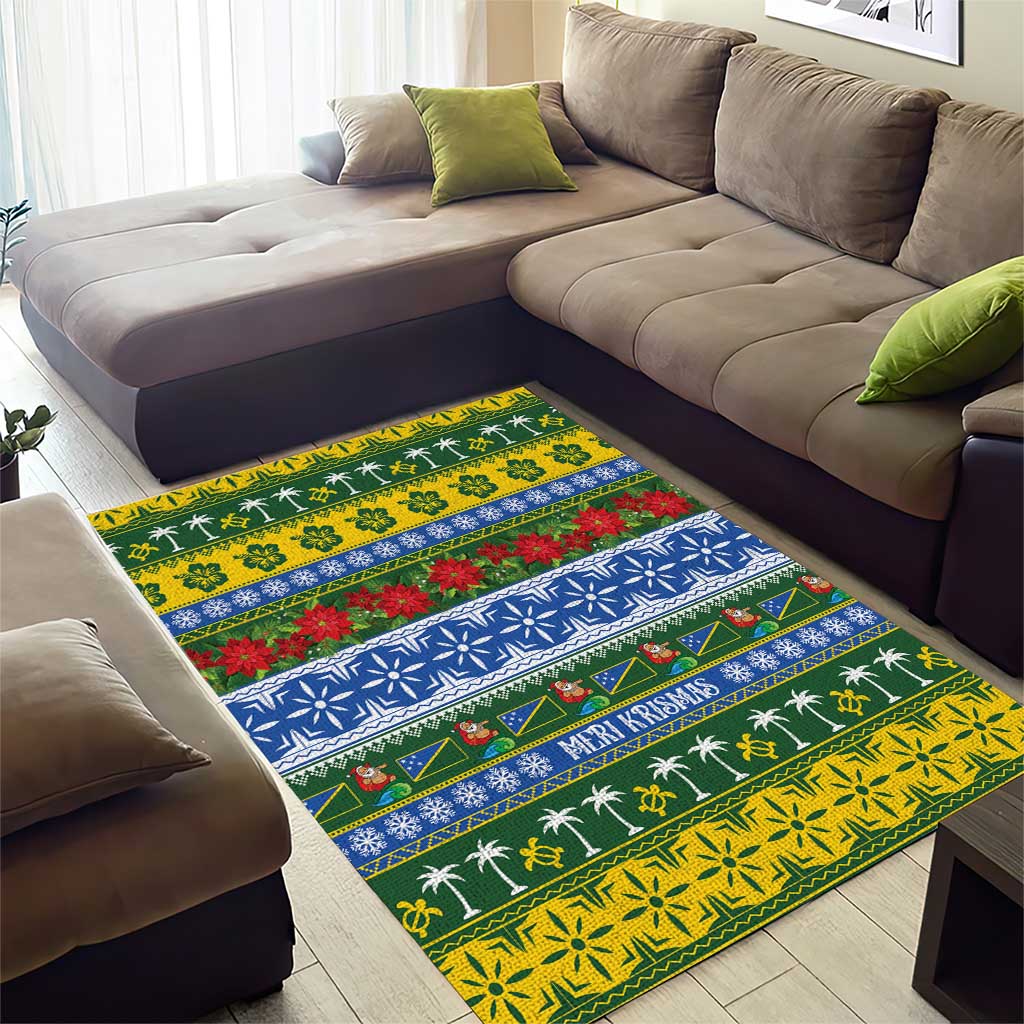Solomon Islands Christmas Area Rug The Solomons Melanesian Meri Krismas - Polynesian Pride