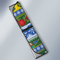 Solomon Islands Christmas Auto Sun Shade The Solomons Melanesian Meri Krismas - Polynesian Pride