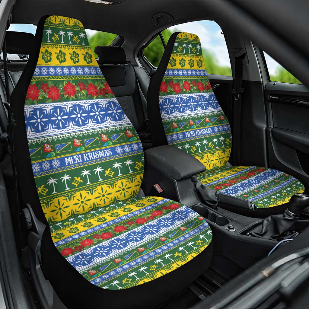 Solomon Islands Christmas Car Seat Cover The Solomons Melanesian Meri Krismas - Polynesian Pride
