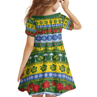 Solomon Islands Christmas Family Matching Off The Shoulder Long Sleeve Dress and Hawaiian Shirt The Solomons Melanesian Meri Krismas - Polynesian Pride