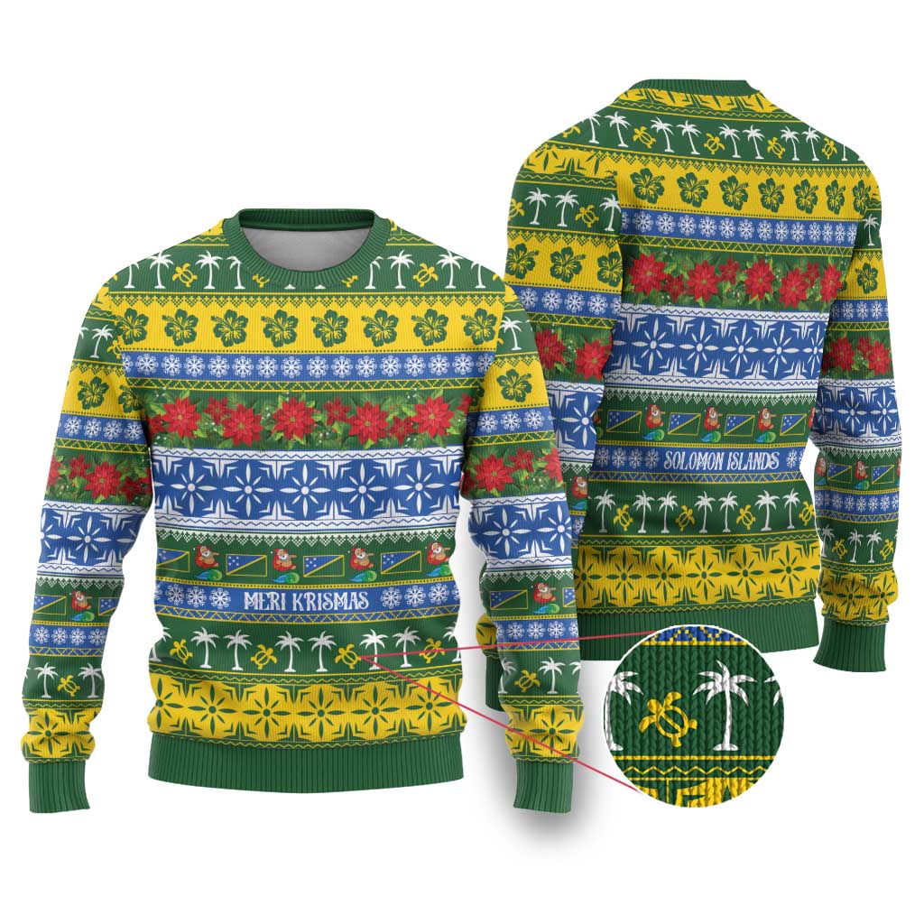 Solomon Islands Christmas Ugly Christmas Sweater The Solomons Melanesian Meri Krismas - Polynesian Pride
