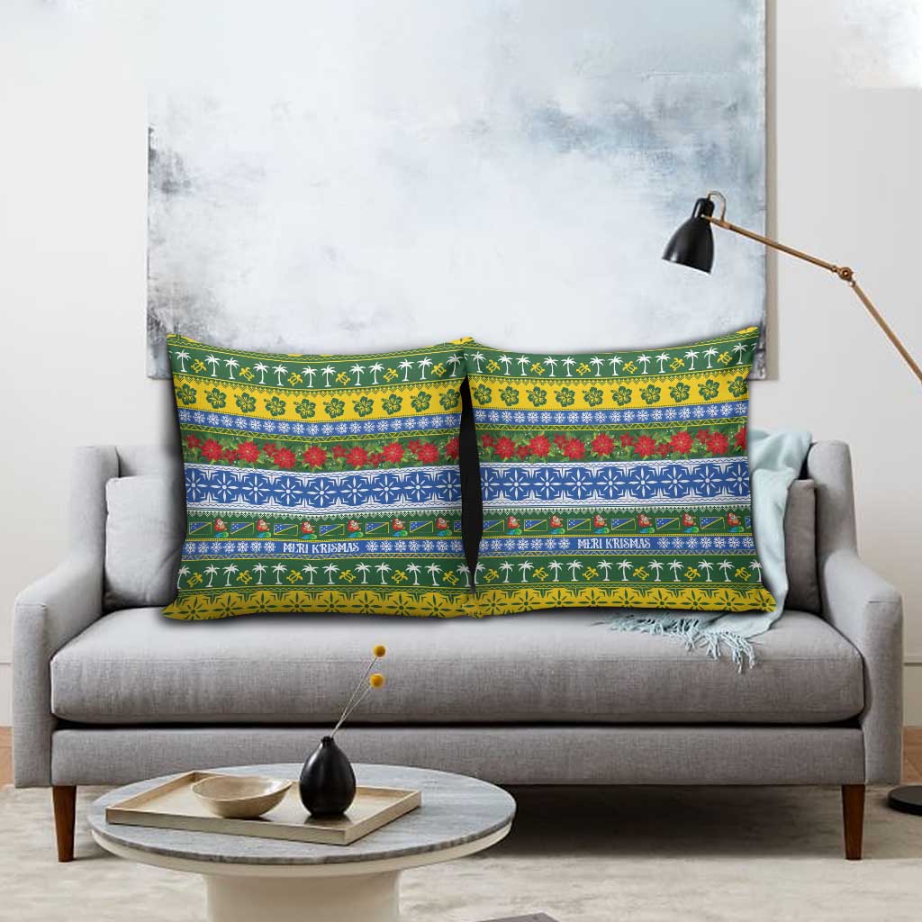 Solomon Islands Christmas Pillow Cover The Solomons Melanesian Meri Krismas - Polynesian Pride