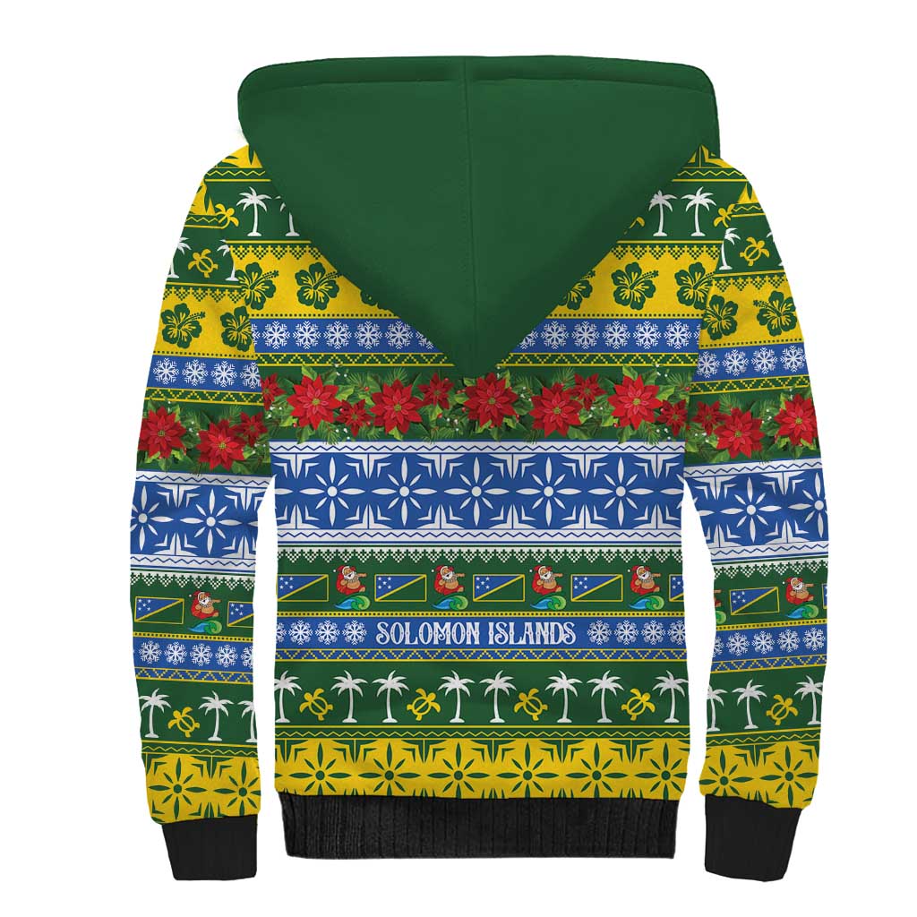Solomon Islands Christmas Sherpa Hoodie The Solomons Melanesian Meri Krismas - Polynesian Pride