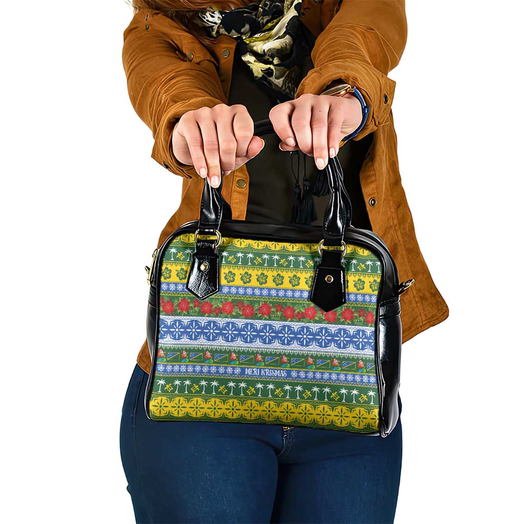 Solomon Islands Christmas Shoulder Handbag The Solomons Melanesian Meri Krismas - Polynesian Pride