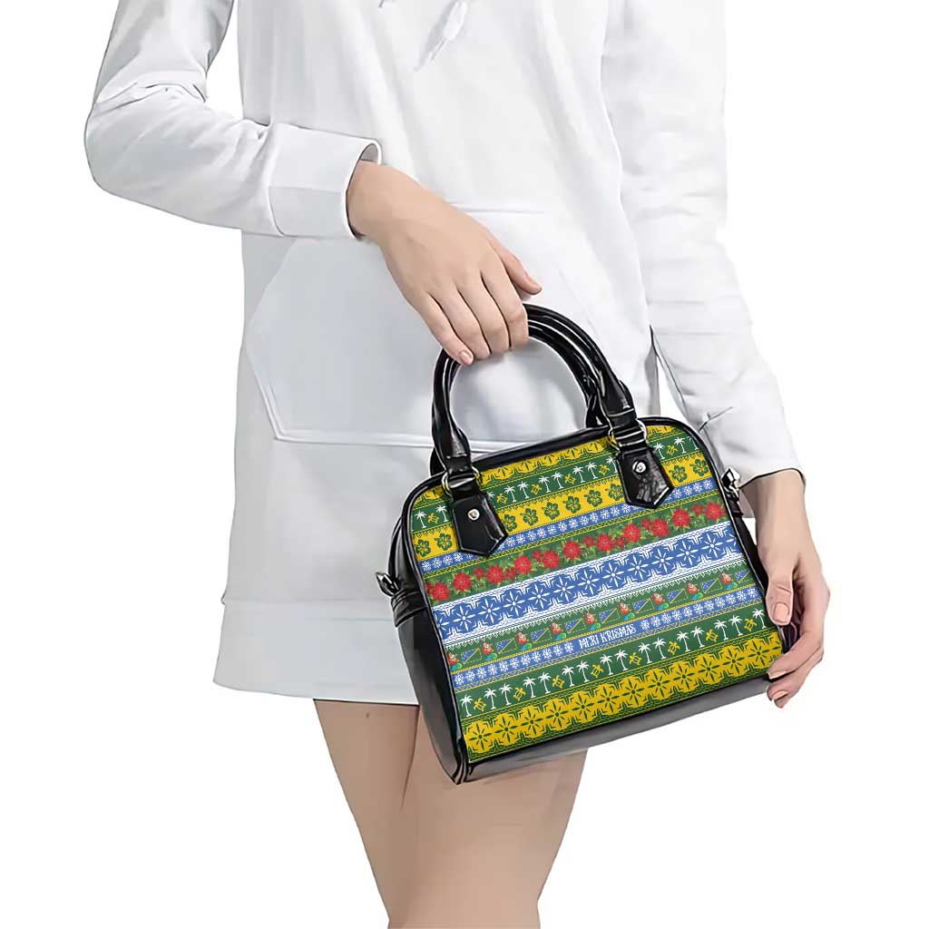 Solomon Islands Christmas Shoulder Handbag The Solomons Melanesian Meri Krismas - Polynesian Pride