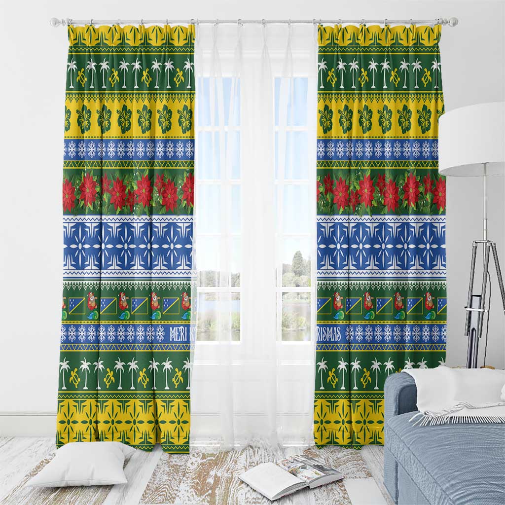 Solomon Islands Christmas Window Curtain The Solomons Melanesian Meri Krismas - Polynesian Pride