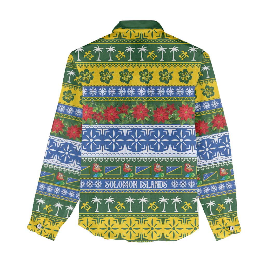 Solomon Islands Christmas Women Casual Shirt The Solomons Melanesian Meri Krismas - Polynesian Pride
