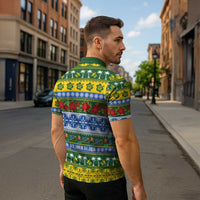 Solomon Islands Christmas Zipper Polo Shirt The Solomons Melanesian Meri Krismas LT14 - Polynesian Pride