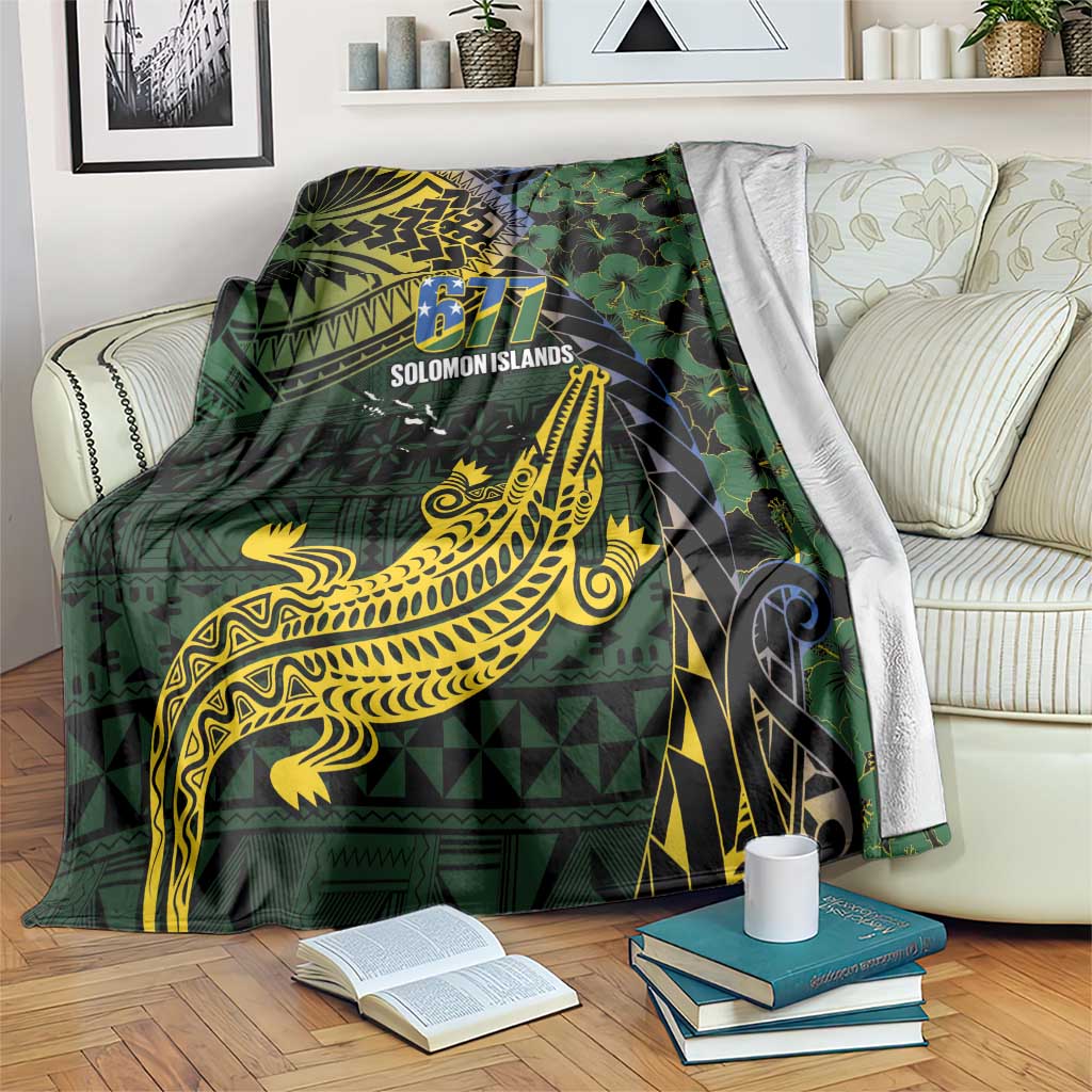 Solomon Islands Blanket 677 Proud Crocodile Melanesian Pattern LT14 Black - Polynesian Pride