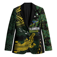 Solomon Islands Blazer 677 Proud Crocodile Melanesian Pattern LT14 Unisex Black - Polynesian Pride