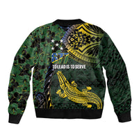 Solomon Islands Bomber Jacket 677 Proud Crocodile Melanesian Pattern LT14 - Polynesian Pride