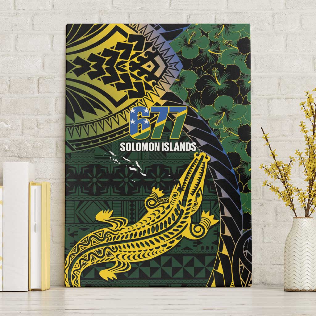Solomon Islands Canvas Wall Art 677 Proud Crocodile Melanesian Pattern - Polynesian Pride