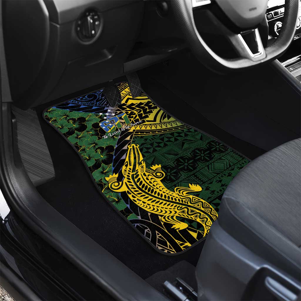Solomon Islands Car Mats 677 Proud Crocodile Melanesian Pattern - Polynesian Pride