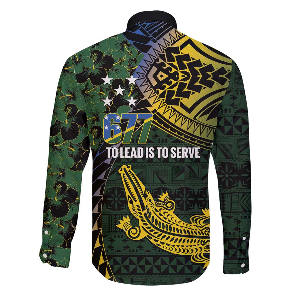 Solomon Islands Family Matching Long Sleeve Bodycon Dress and Hawaiian Shirt 677 Proud Crocodile Melanesian Pattern - Polynesian Pride