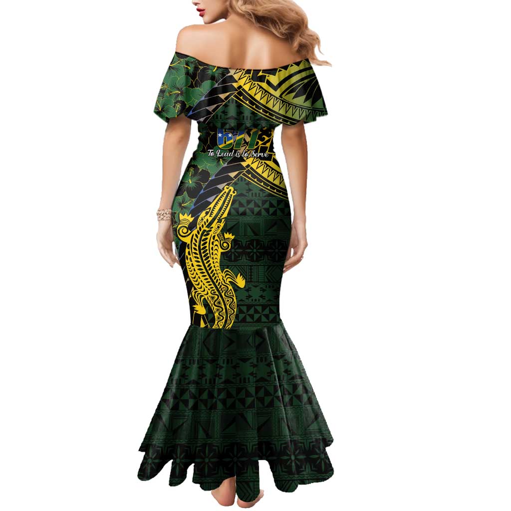 Solomon Islands Family Matching Mermaid Dress and Hawaiian Shirt 677 Proud Crocodile Melanesian Pattern - Polynesian Pride