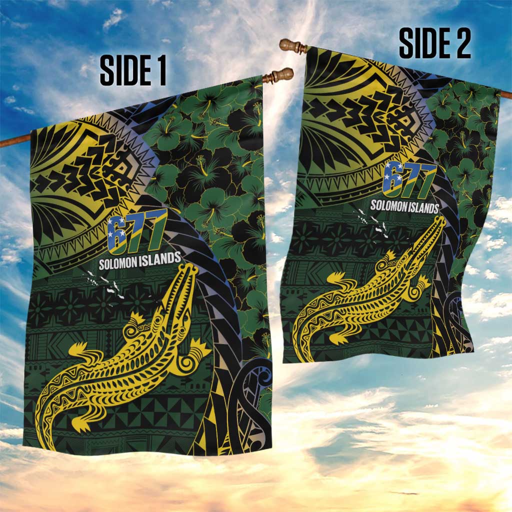 Solomon Islands Garden Flag 677 Proud Crocodile Melanesian Pattern - Polynesian Pride